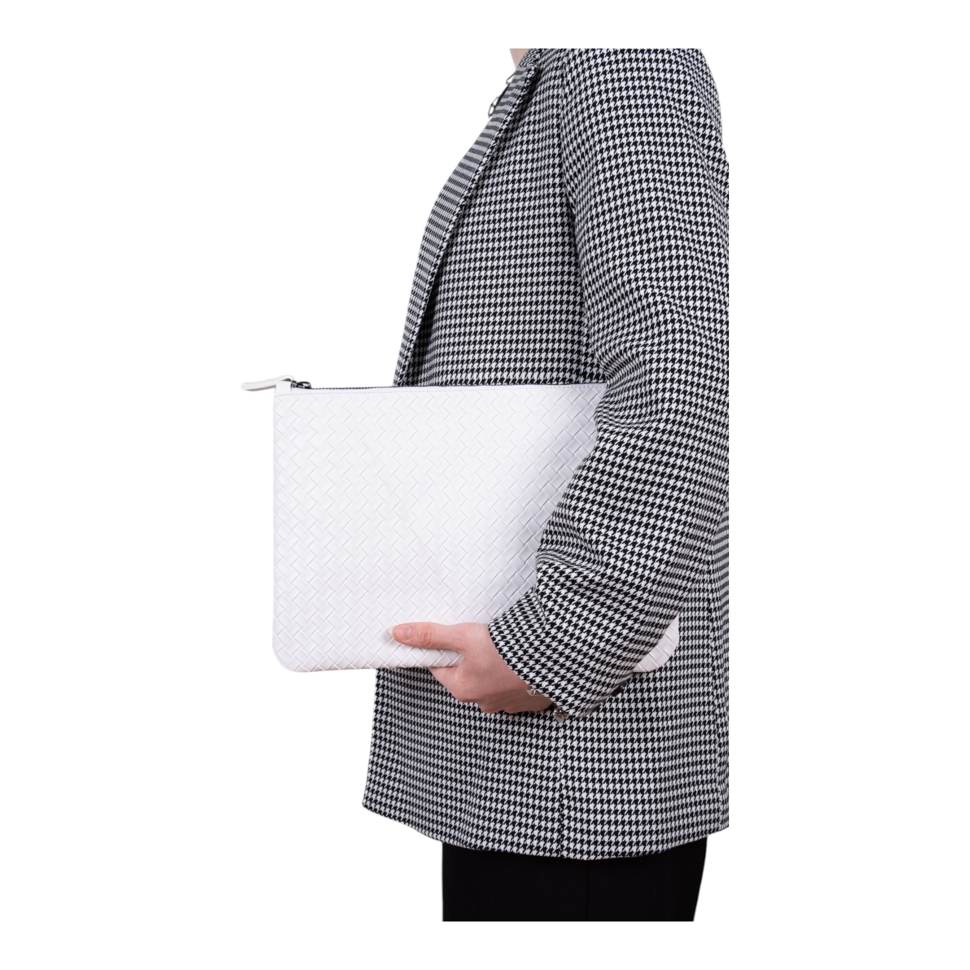 Lizys Beyaz Clutch Portföy Çanta