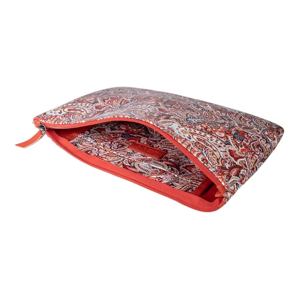Lizys Kırmızı Etnik Paisley Desenli Clutch Portföy Çanta