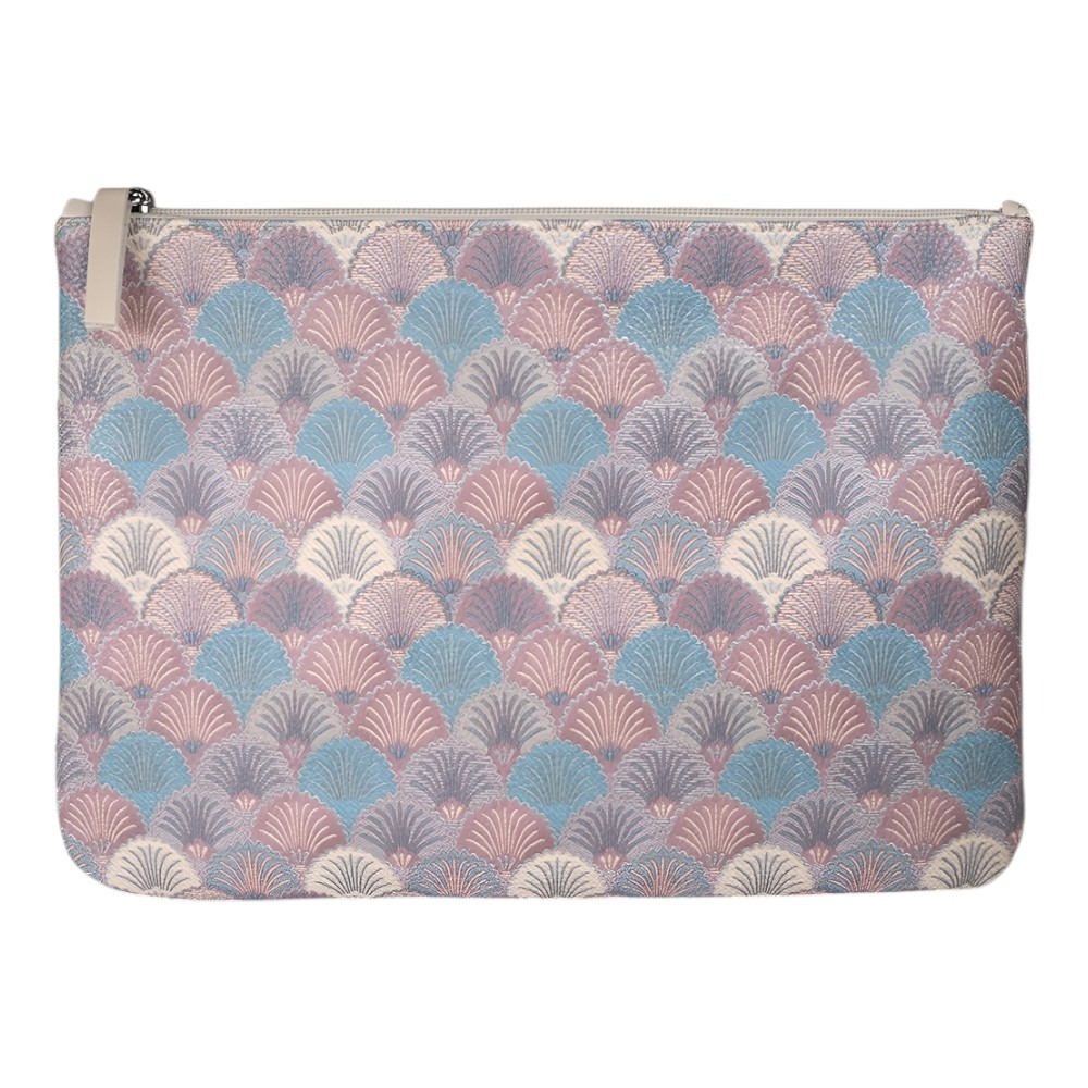 Lizys Pastel Yelpaze Desenli Clutch Portföy Organizer Çanta