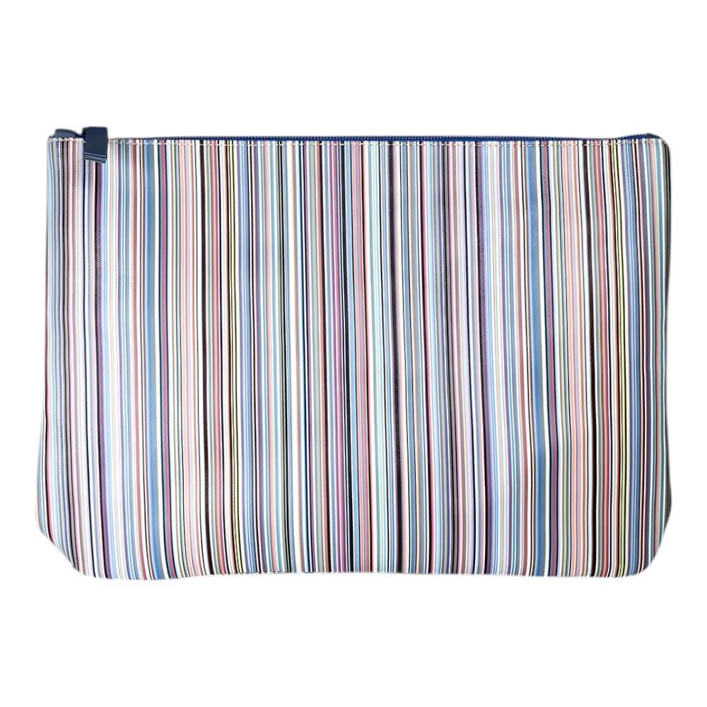 Lizys Çok Renkli Dikey Çizgili Clutch Portföy Çanta