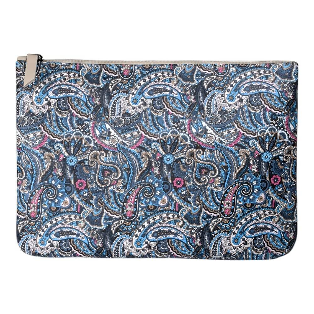 Lizys Lacivert Etnik Paisley Desenli Clutch Portföy Çanta